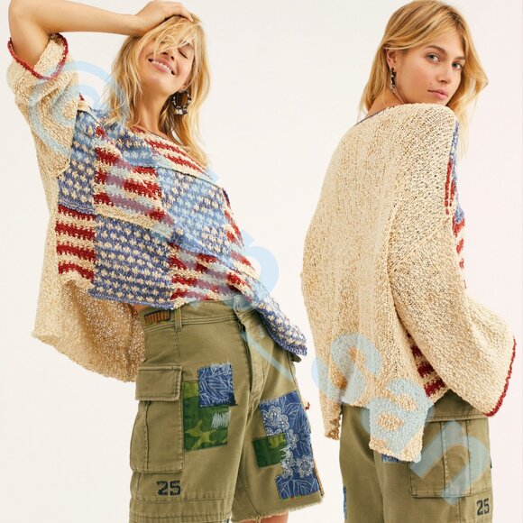 Free People Liberty Pullover Sweater Sz L - Picture 2 of 13